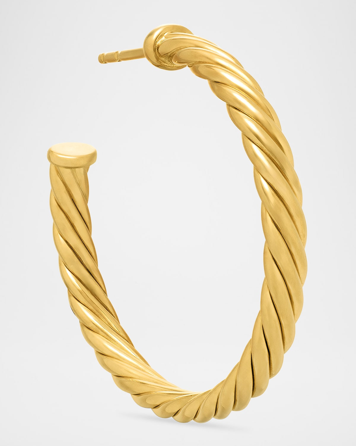18k Cablespira Hoop Earrings, 1" - 5