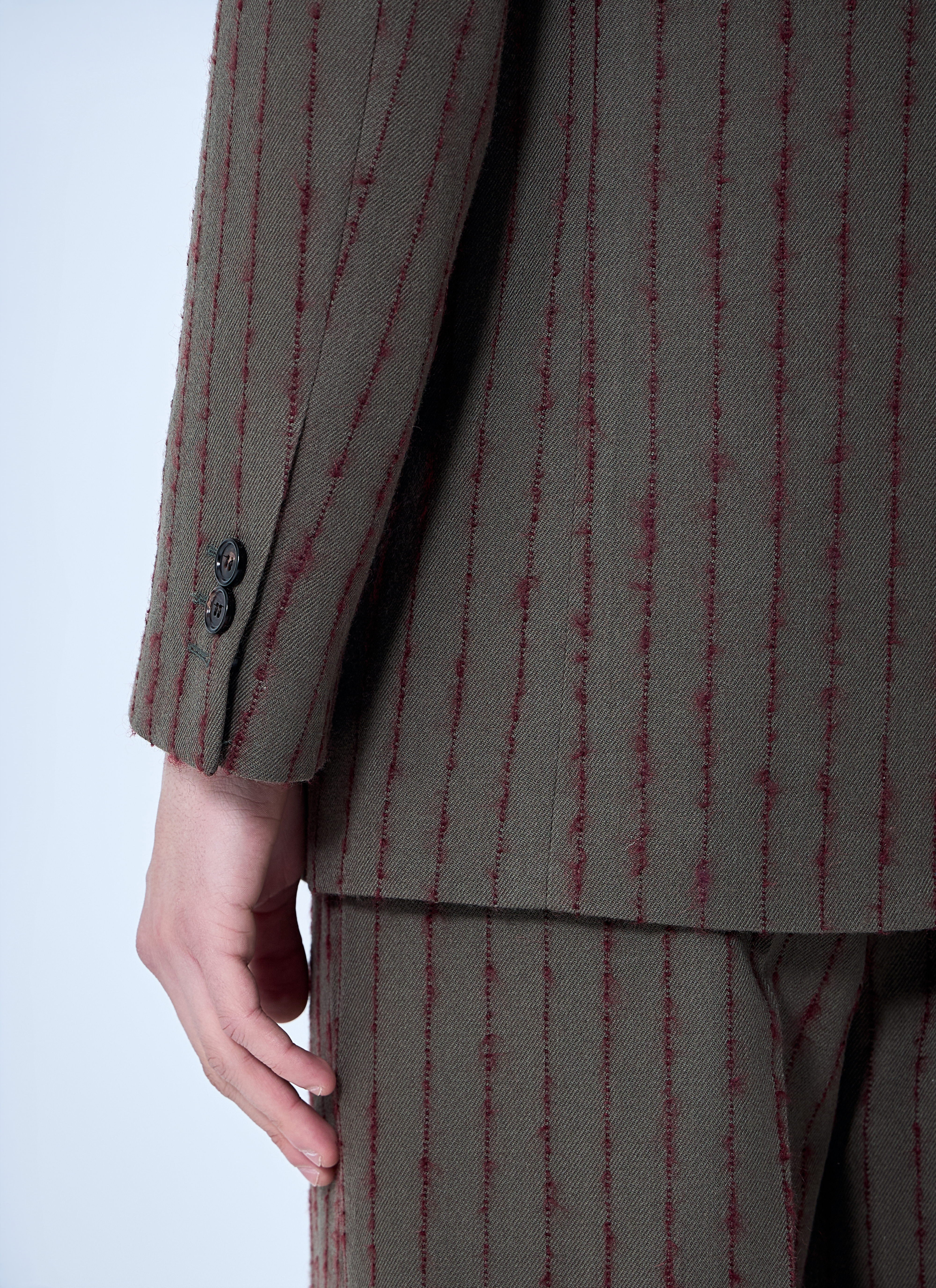 Burberry Men Striped Wool Tailored Blazer - 6