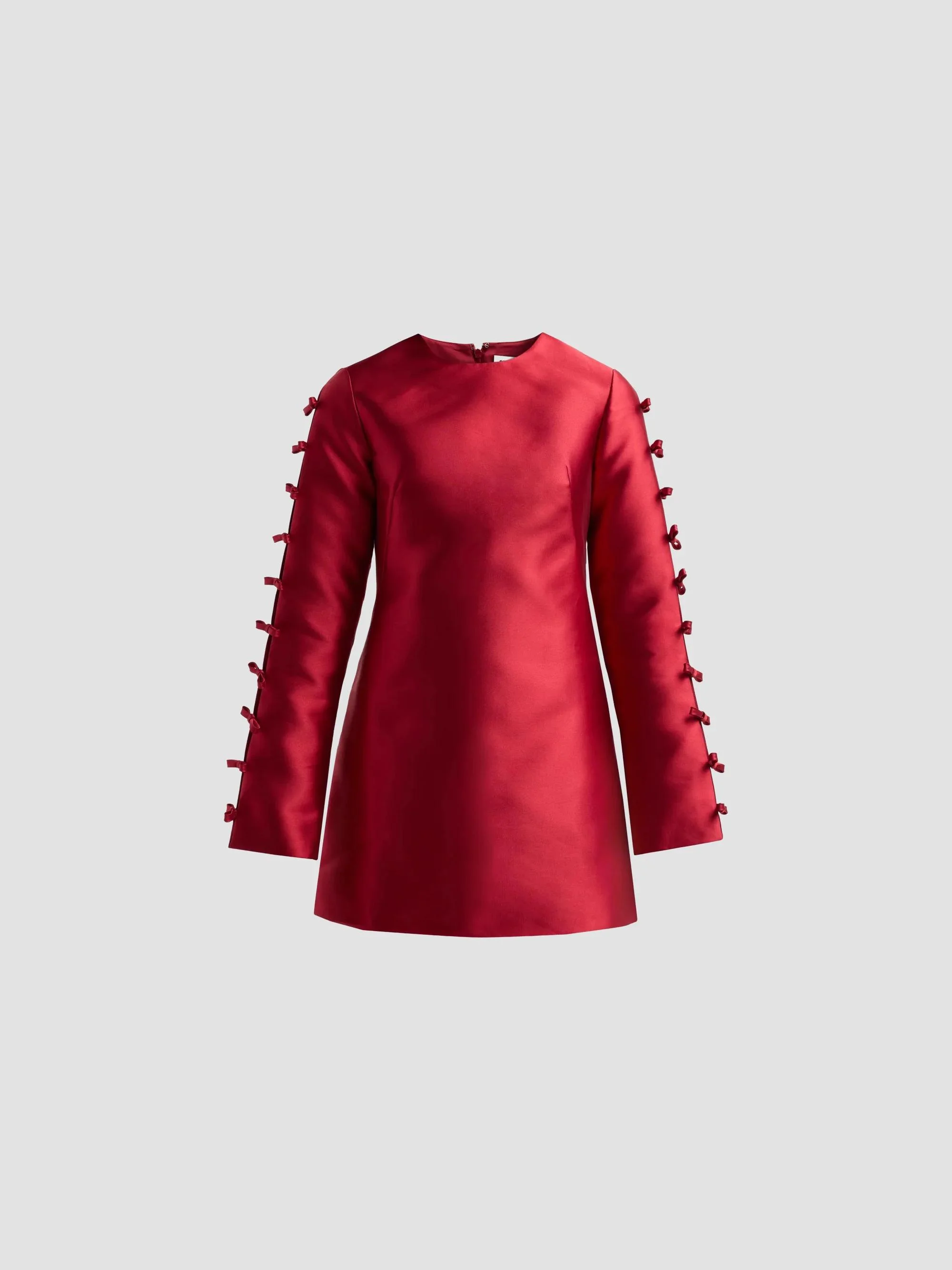 Women's Fiora Bow Satin A-Line Mini Dress - Lipstick - 1