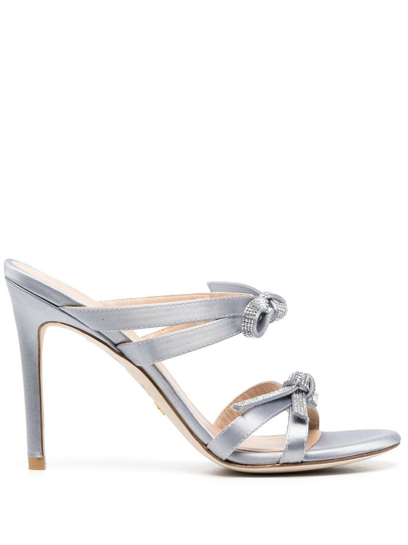 bow-detail slip-on 100mm sandals 1
