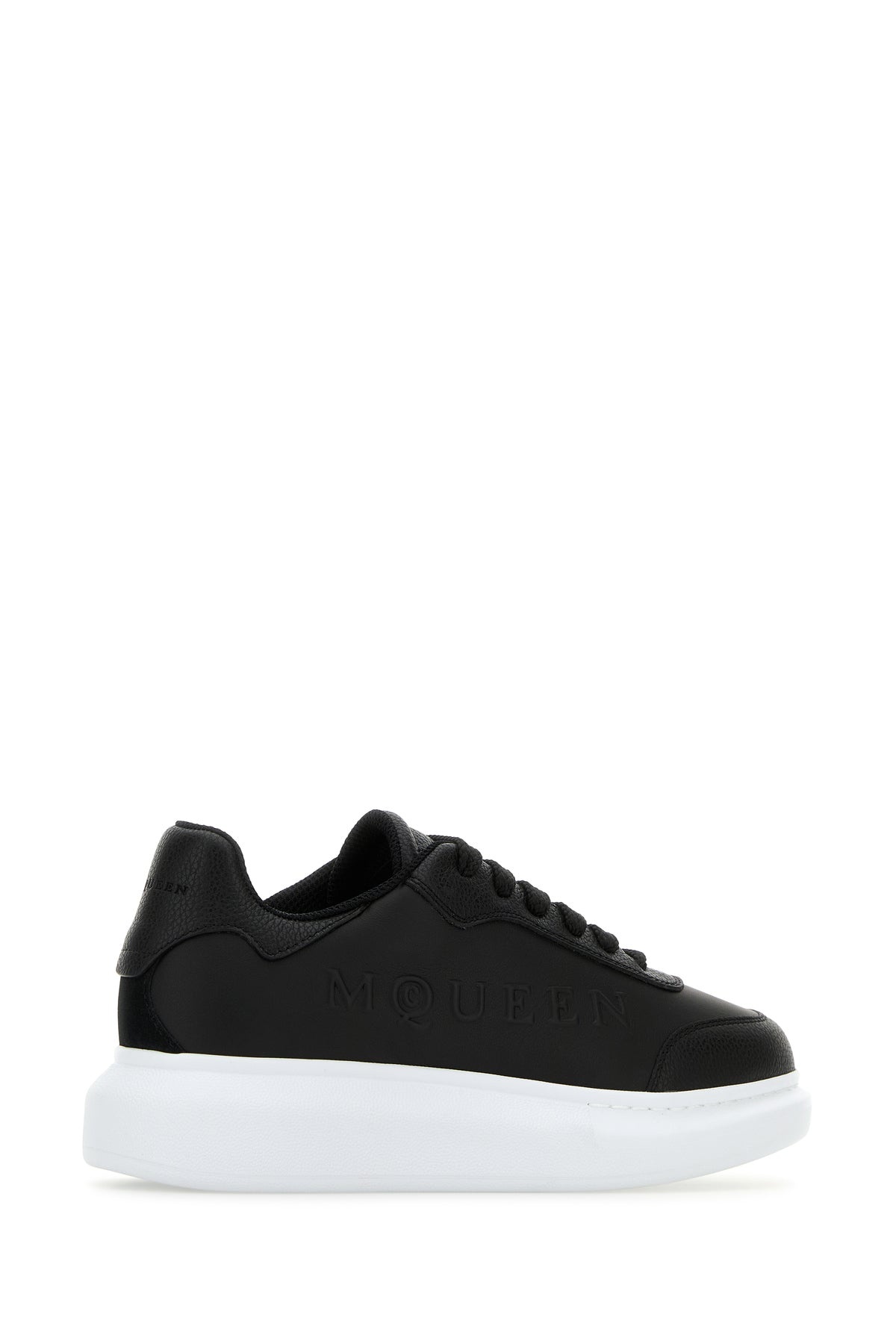 Black leather sneakers with black leather heel - 3