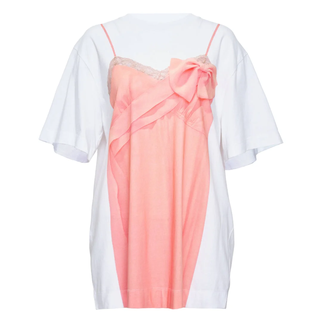 Bow Sash Slip Dress Trompe L'Oeil - 1