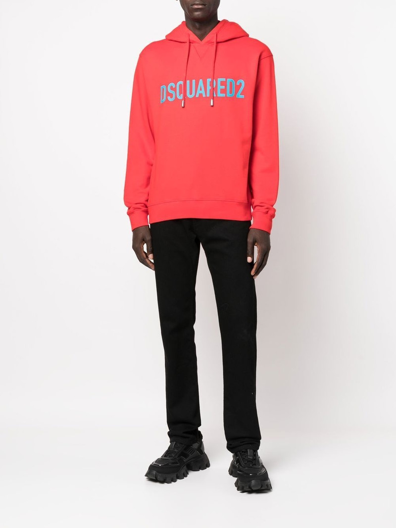 DSQUARED2 logo-print long-sleeve hoodie outlook