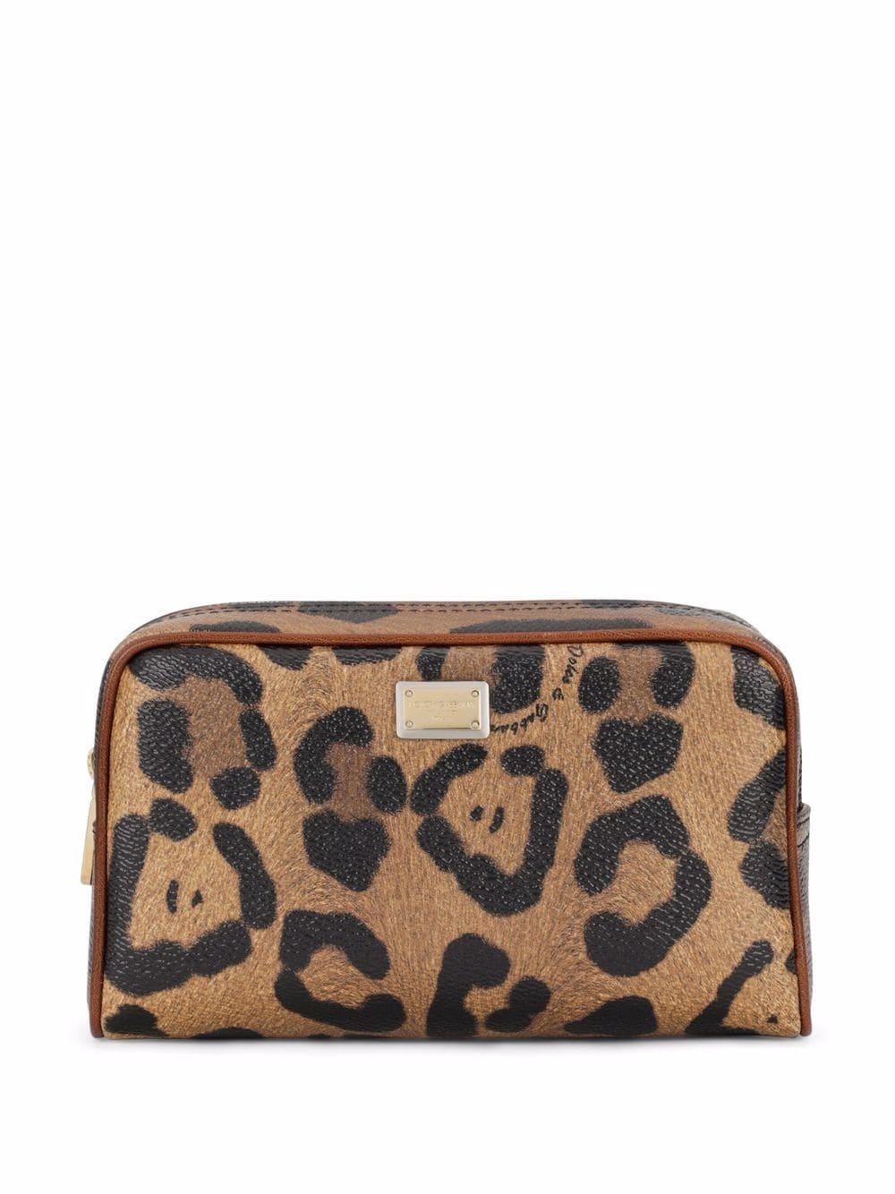 leopard-print make up bag - 1