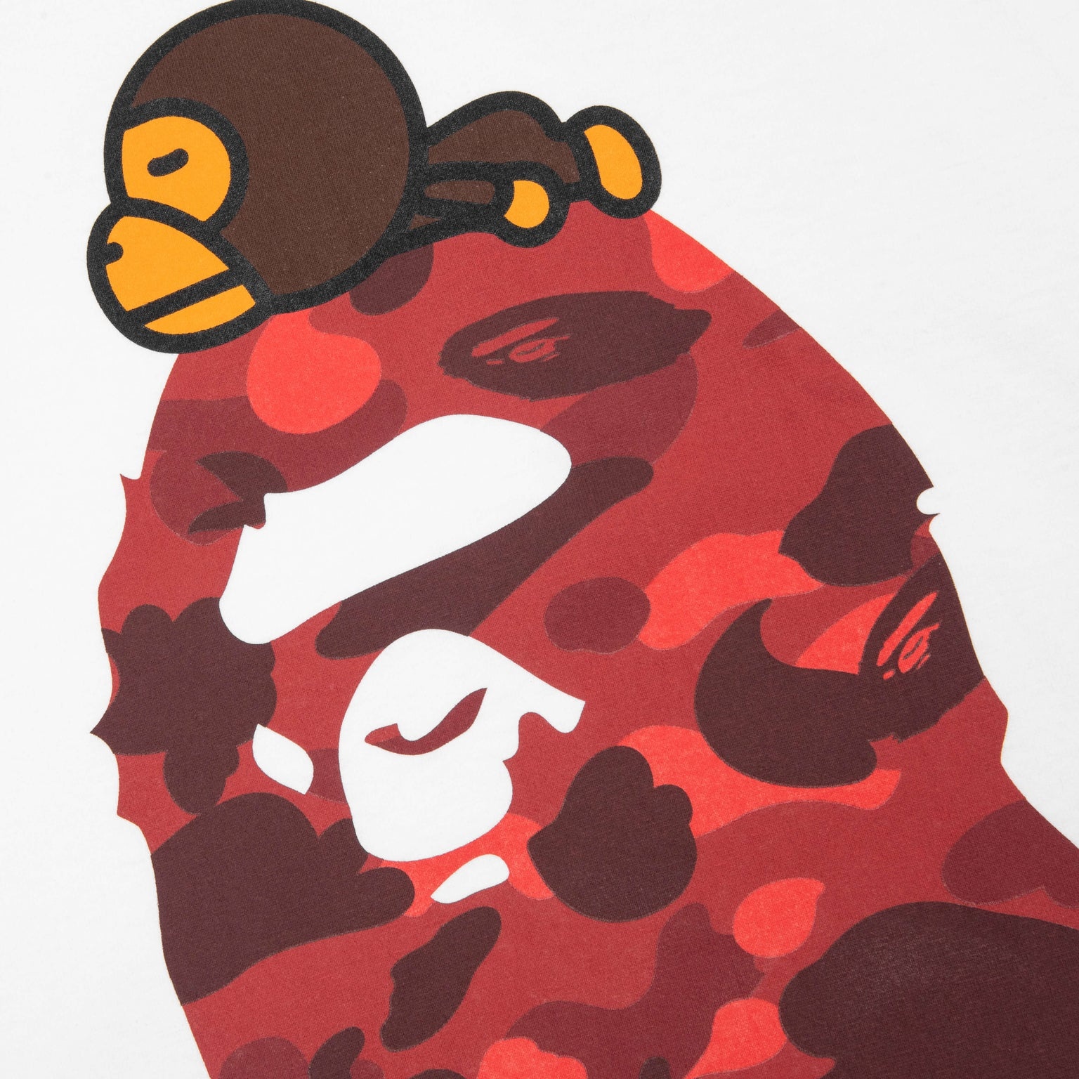 COLOR CAMO MILO ON BIG APE TEE - WHITE/RED - 4