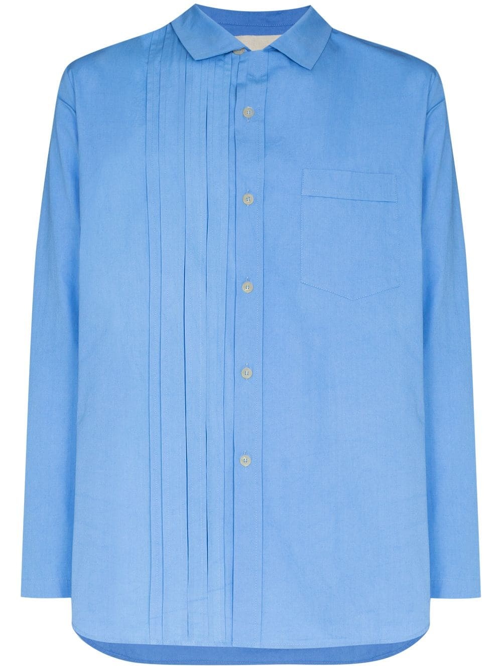 Tristan pleat-detail long-sleeve shirt - 1