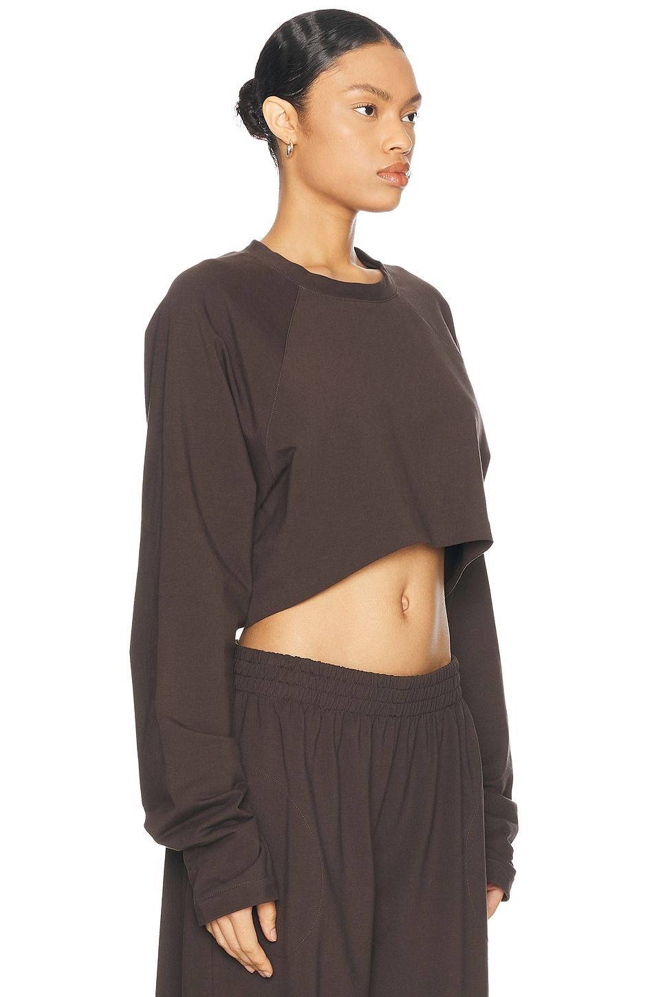 Oversized Raglan Sleeve Cropped Top - 2
