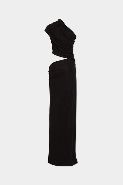 DSQUARED2 CREPE VISCOSE JERSEY ASYMMETRICAL LONG DRESS outlook