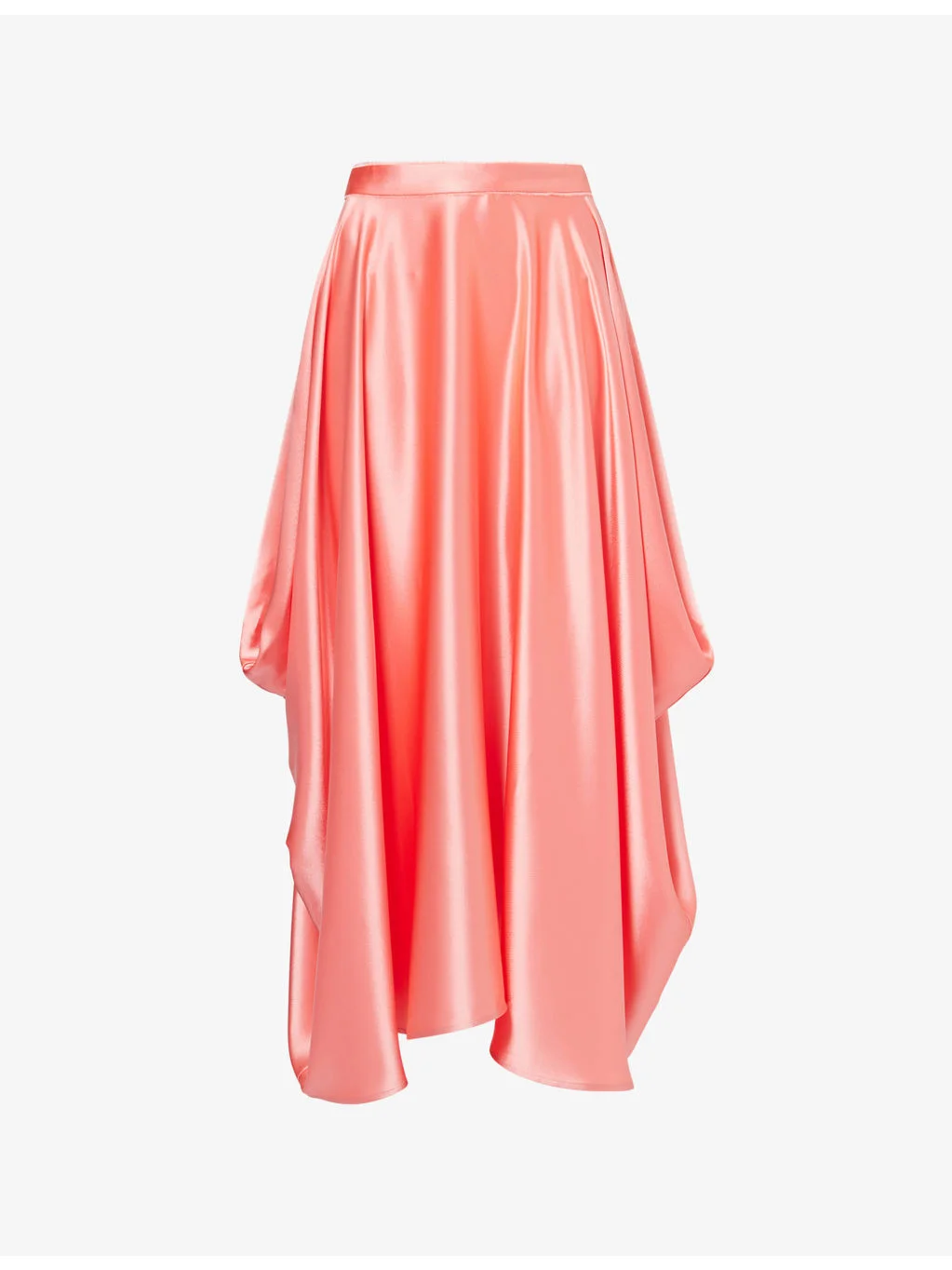 Amari Draped Satin Midi Skirt - 1