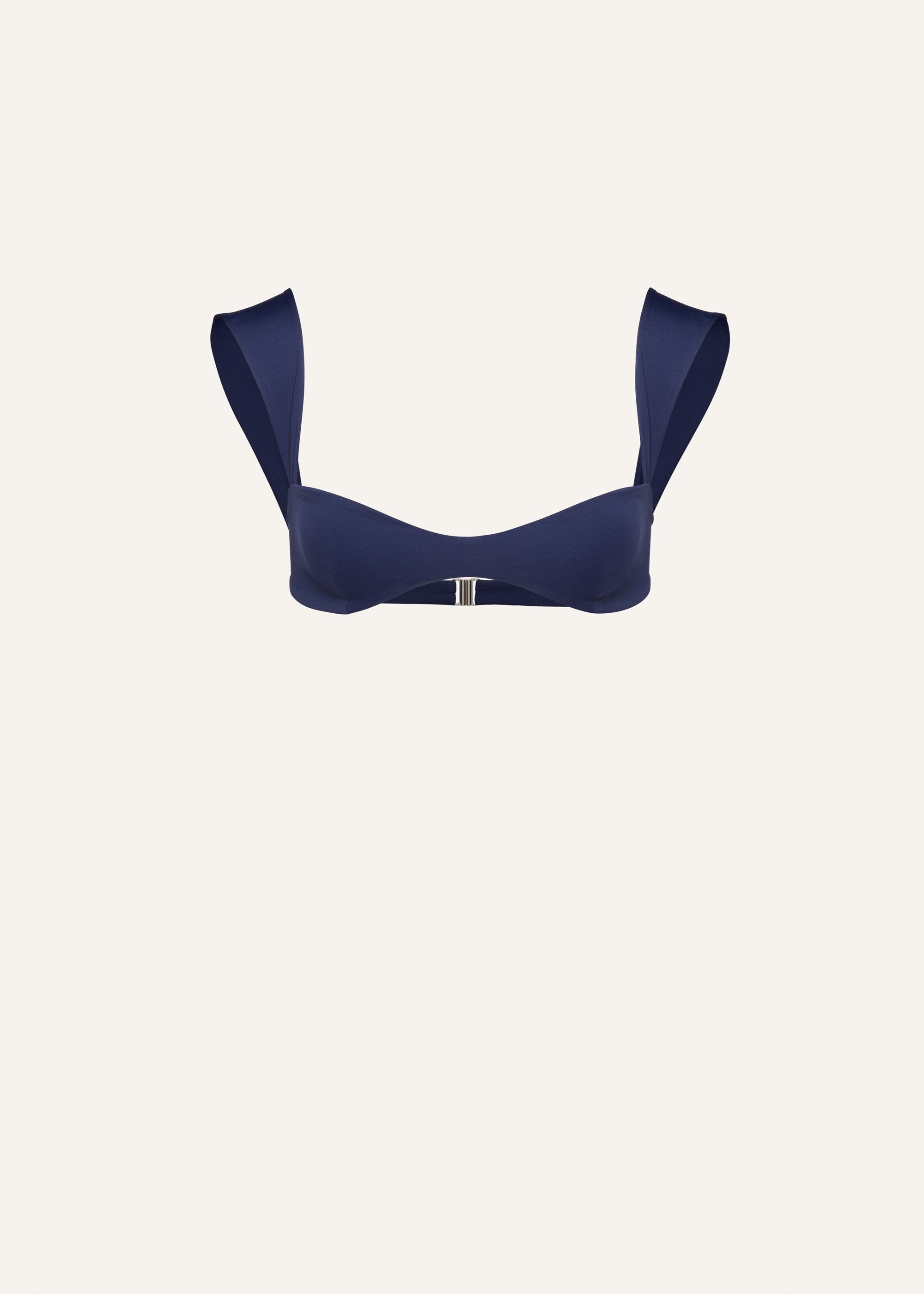 Retro bustier swim top in navy - 1