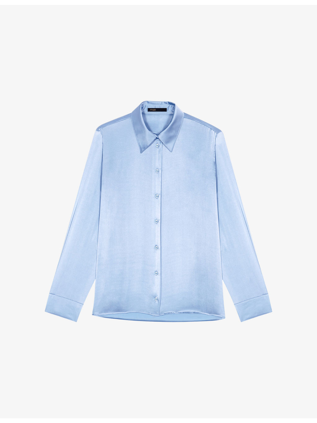 Relaxed-fit long-sleeved silk shirt - 1
