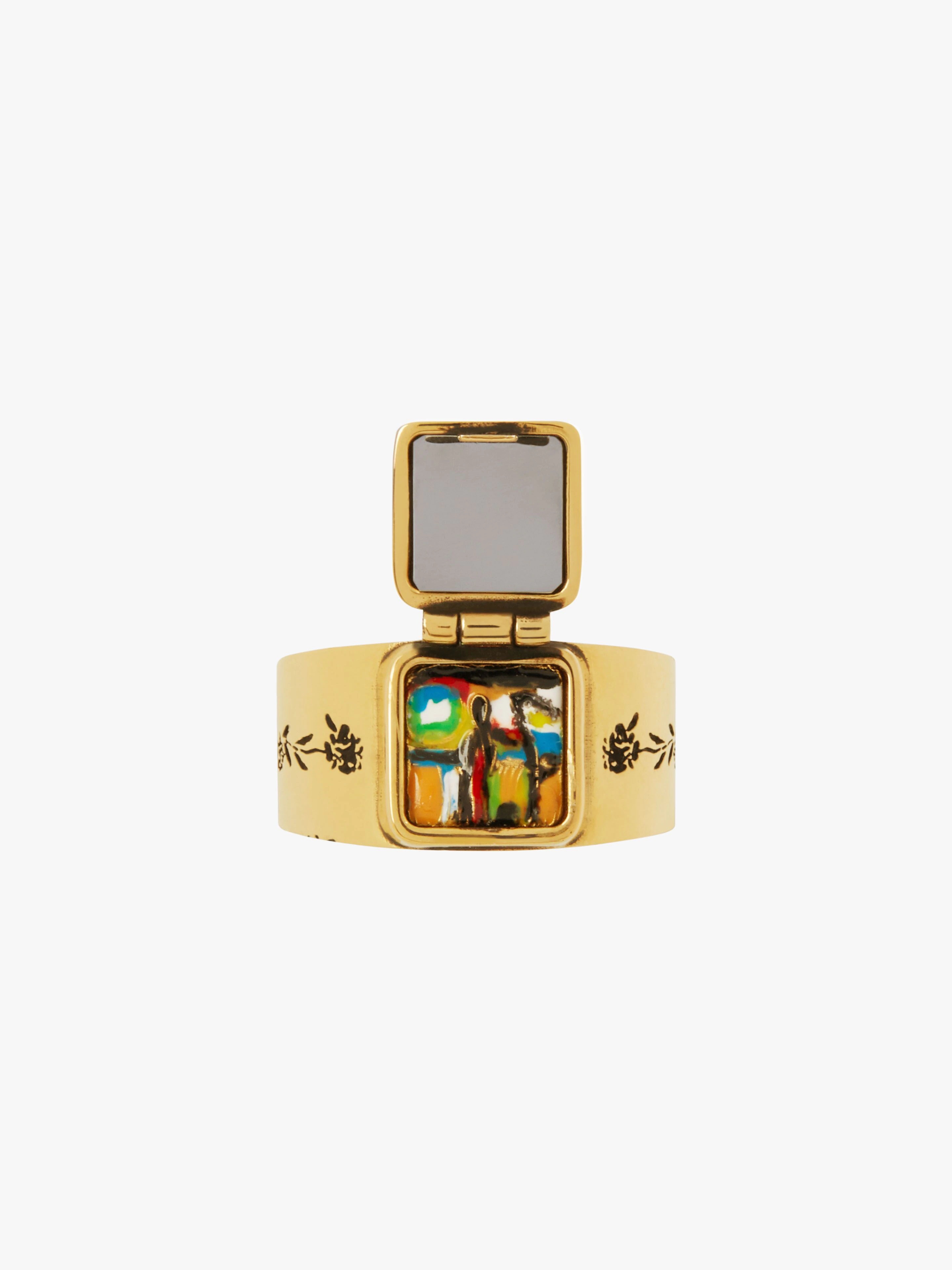 SECRET RING IN METAL WITH REAPER PATTERN - 2