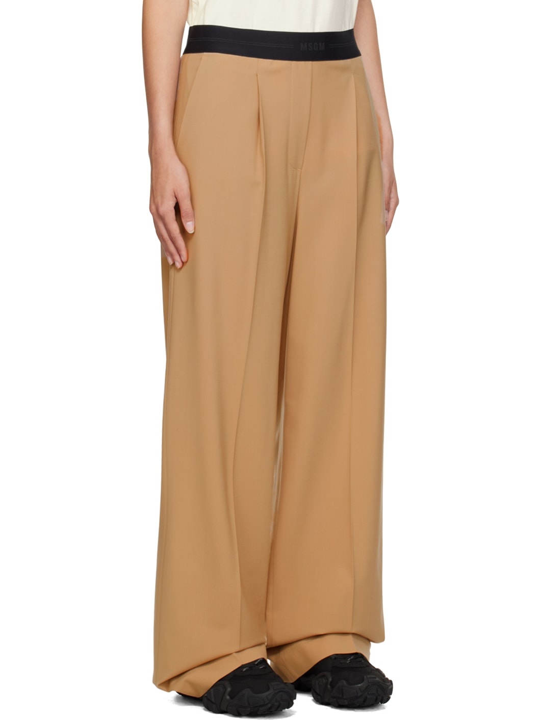 Beige Creased Trousers - 2