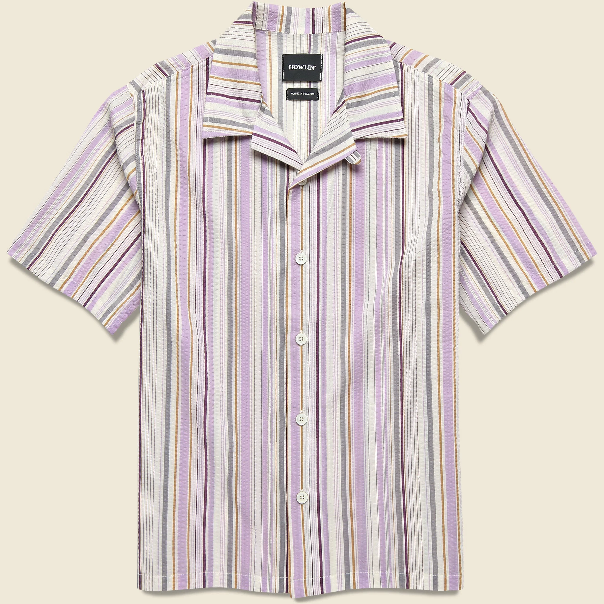 Cocktail Seersucker Shirt - Violet Stripes - 1