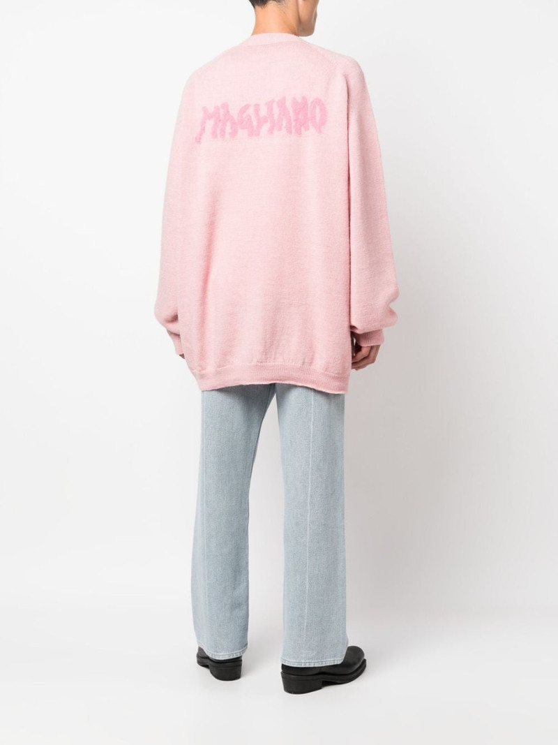 MAGLIANO intarsia-knit logo V-neck cardigan outlook