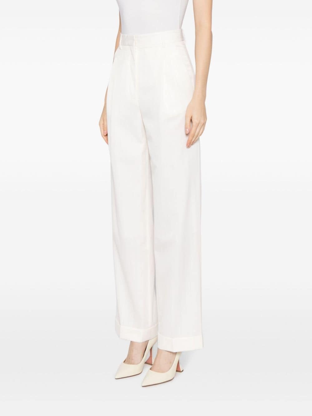 high-waist wool straight-leg trousers - 3