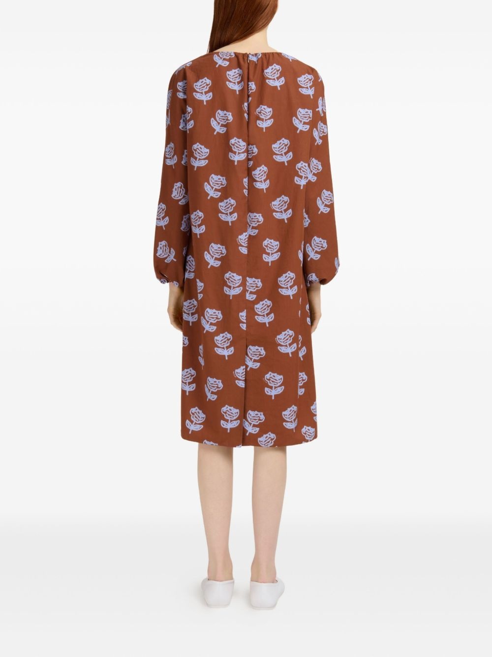 floral-print long-sleeve dress - 4