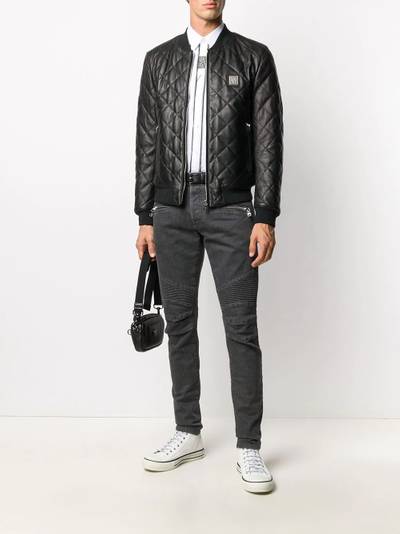 Dolce & Gabbana quilted leather jacket with logo plaque outlook