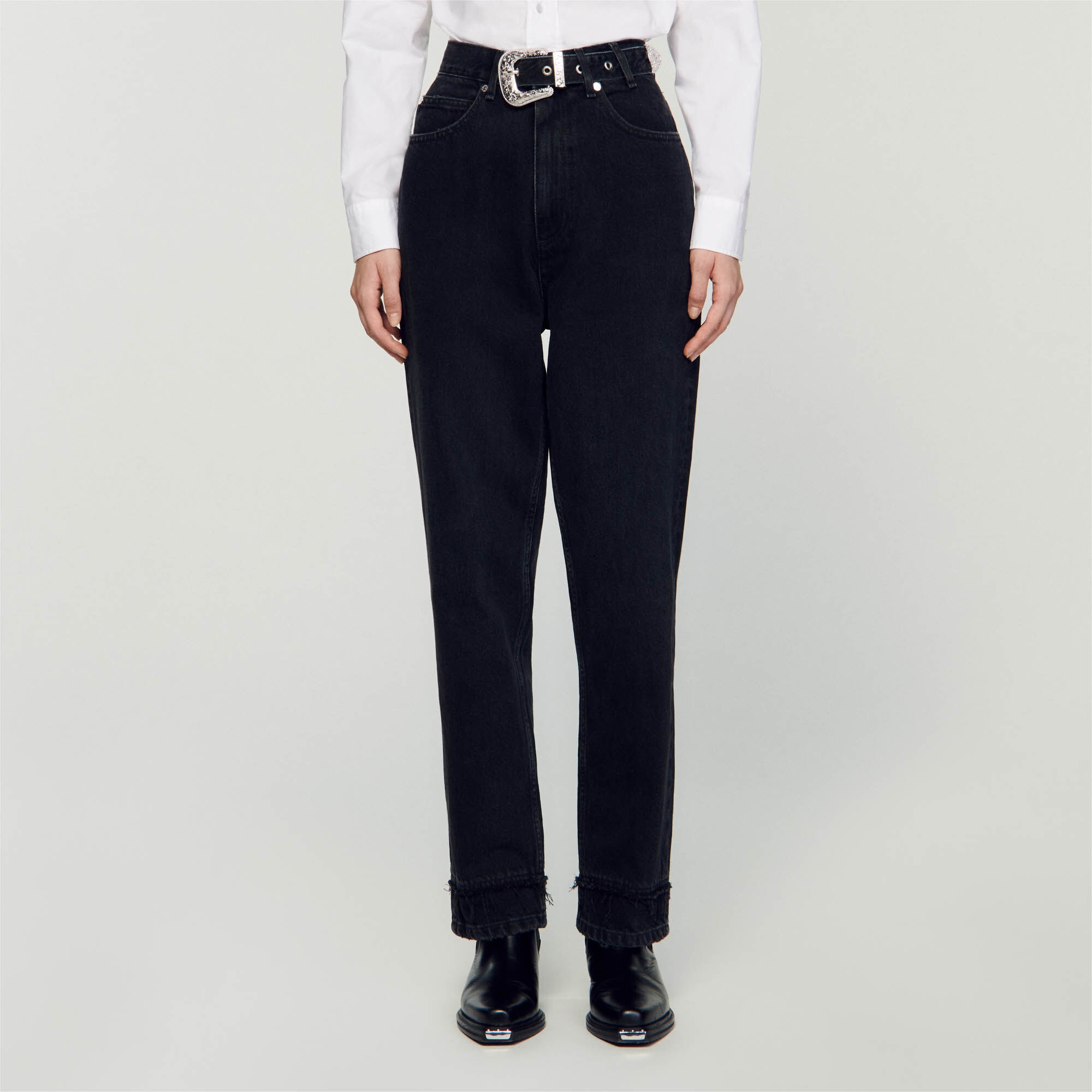 JEANS WITH WESTERN BELT - 5