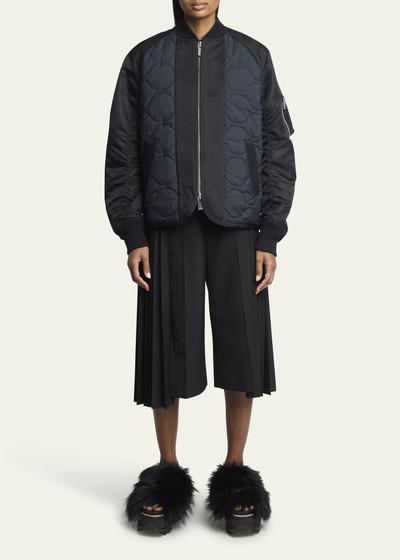 sacai Nylon-Sleeve Quilted Zip Up Jacket outlook