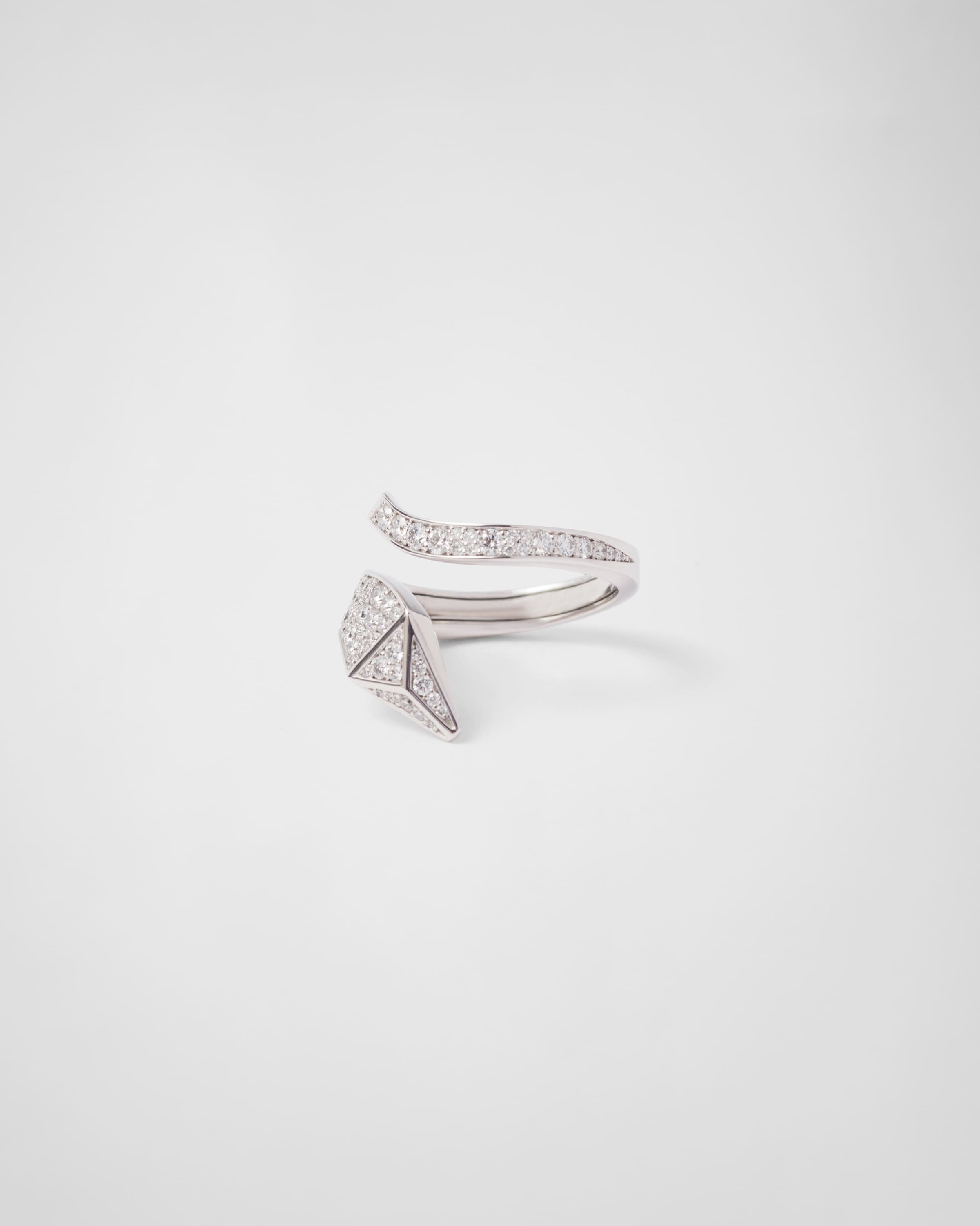 Eternal Gold snake mini ring in white gold and diamonds - 5