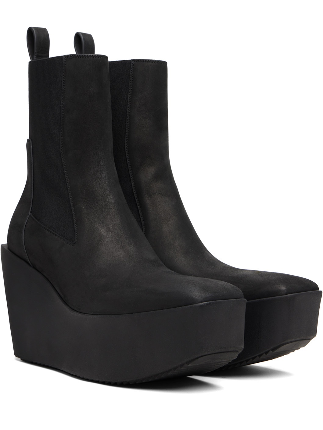 Black Concordians Sliver Platform Beatle Chelsea Boots - 4