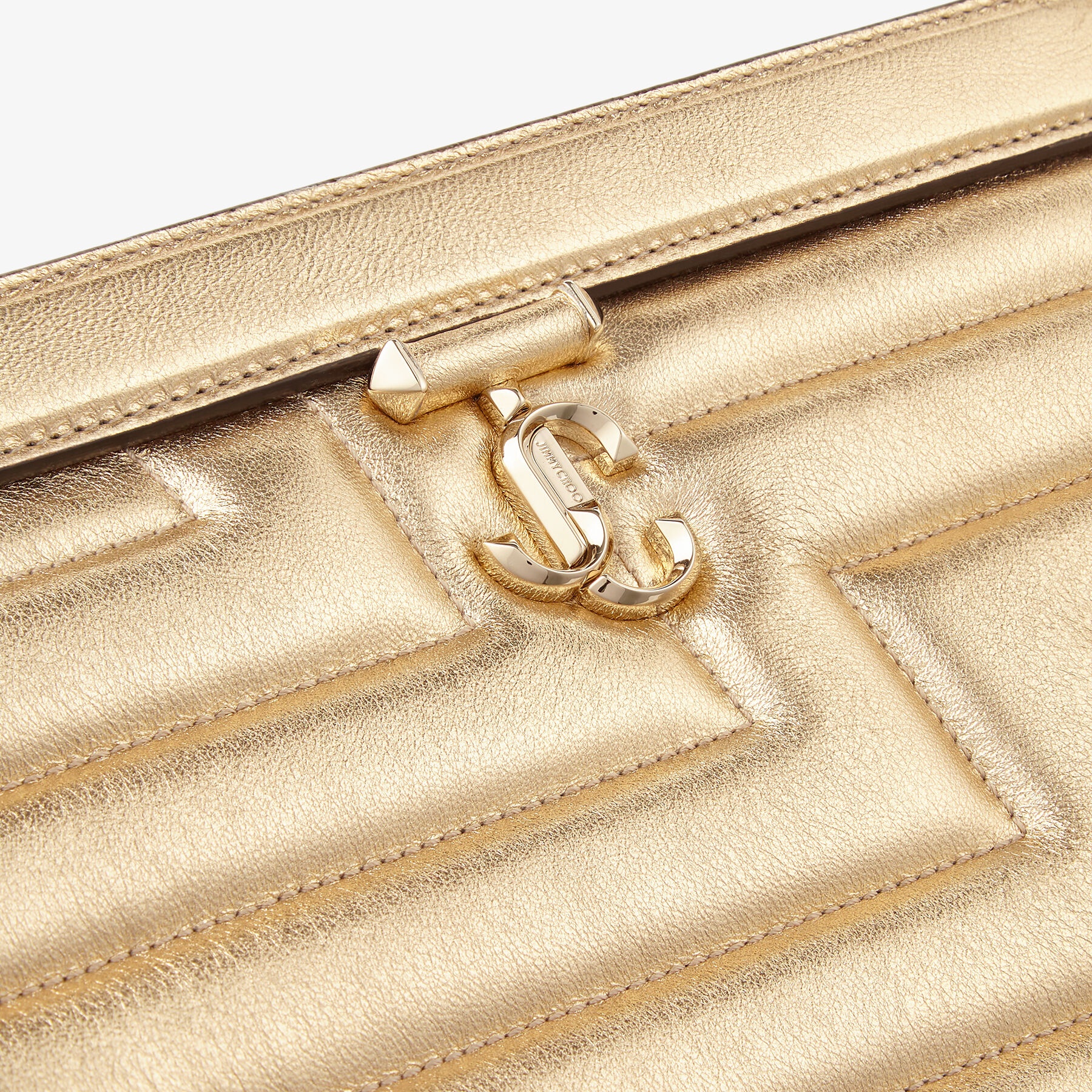 Varenne Avenue Pouch
Gold Quilted Metallic Nappa Leather Pouch Bag with Light Gold JC Emblem - 6