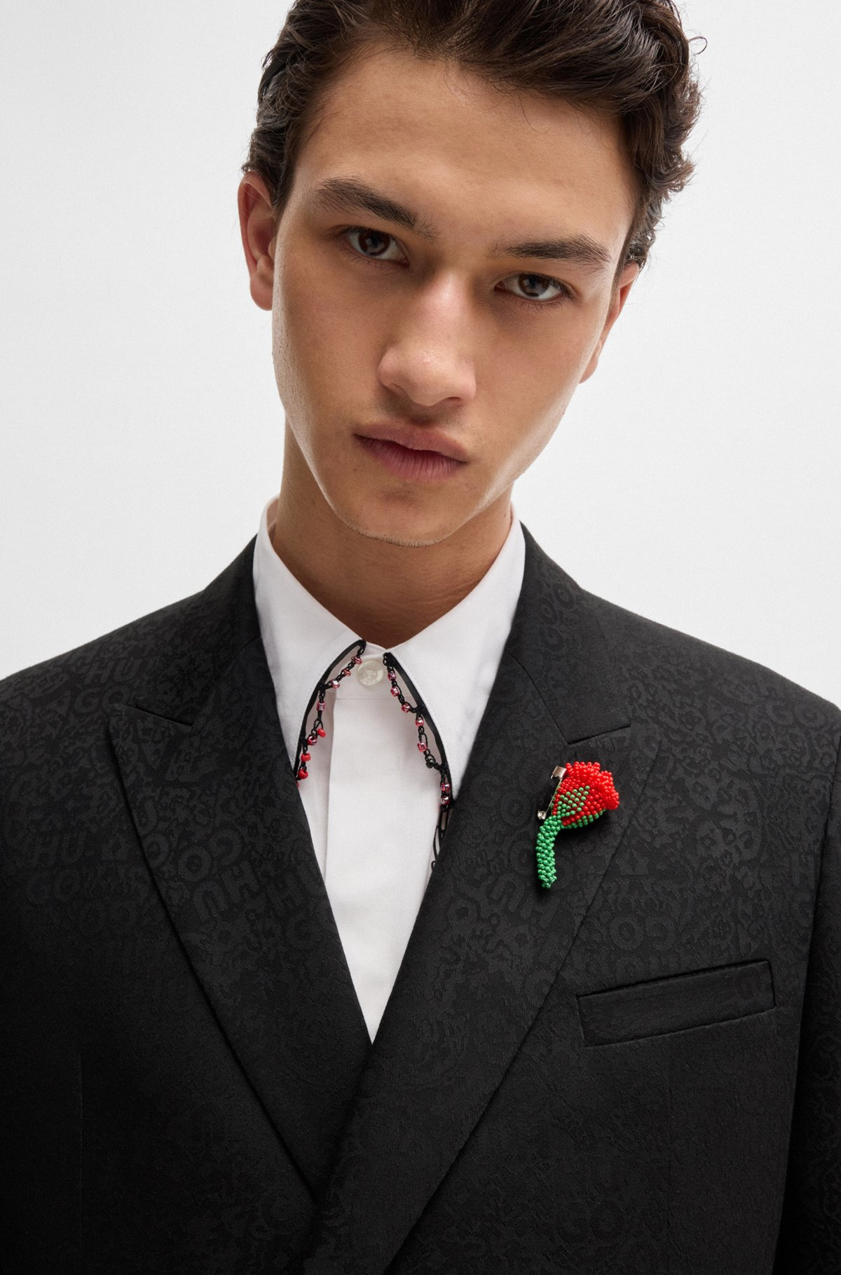 HUGO X LES BENJAMINS MODERN-FIT JACKET IN JACQUARD FABRIC - 5