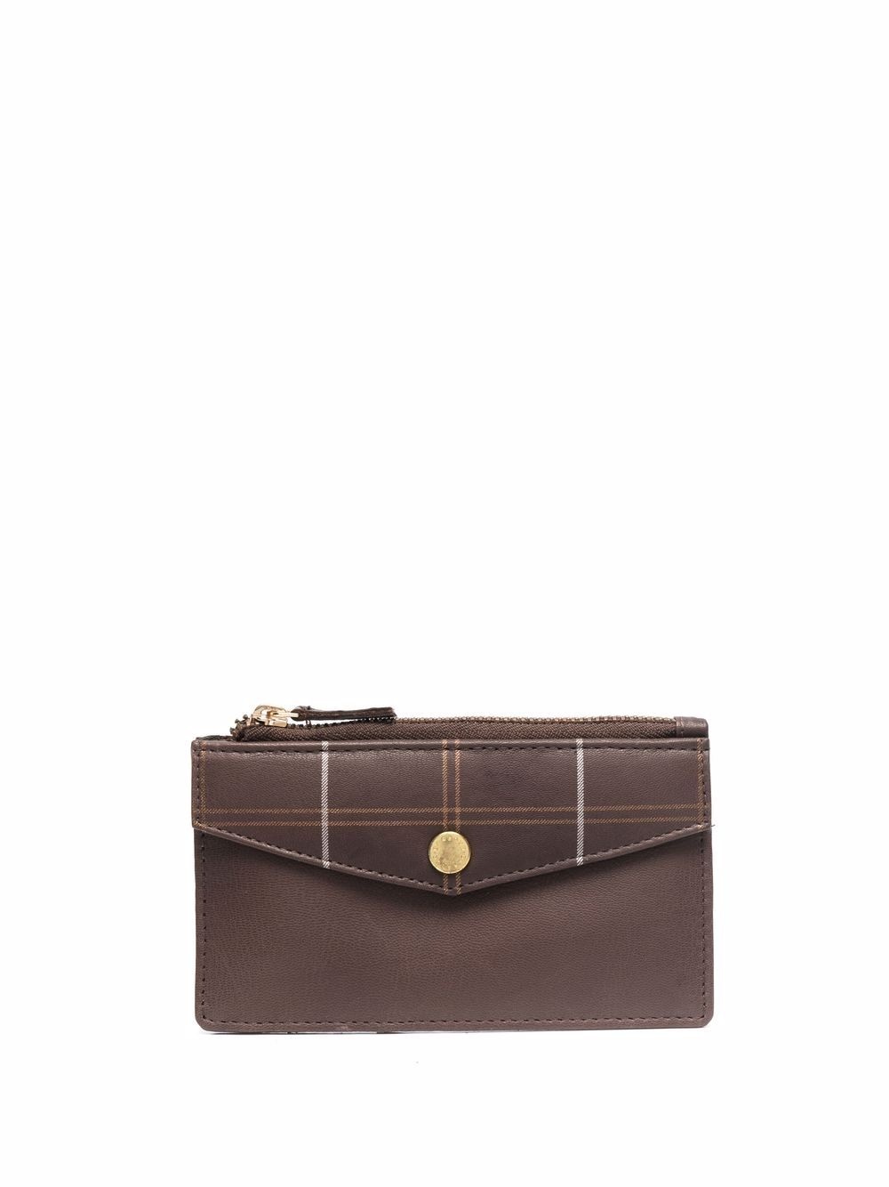 checked leather purse - 1