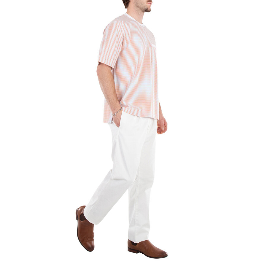 Thom Browne Men's Red Oversized Pocket Stripe T-Shirt - 5