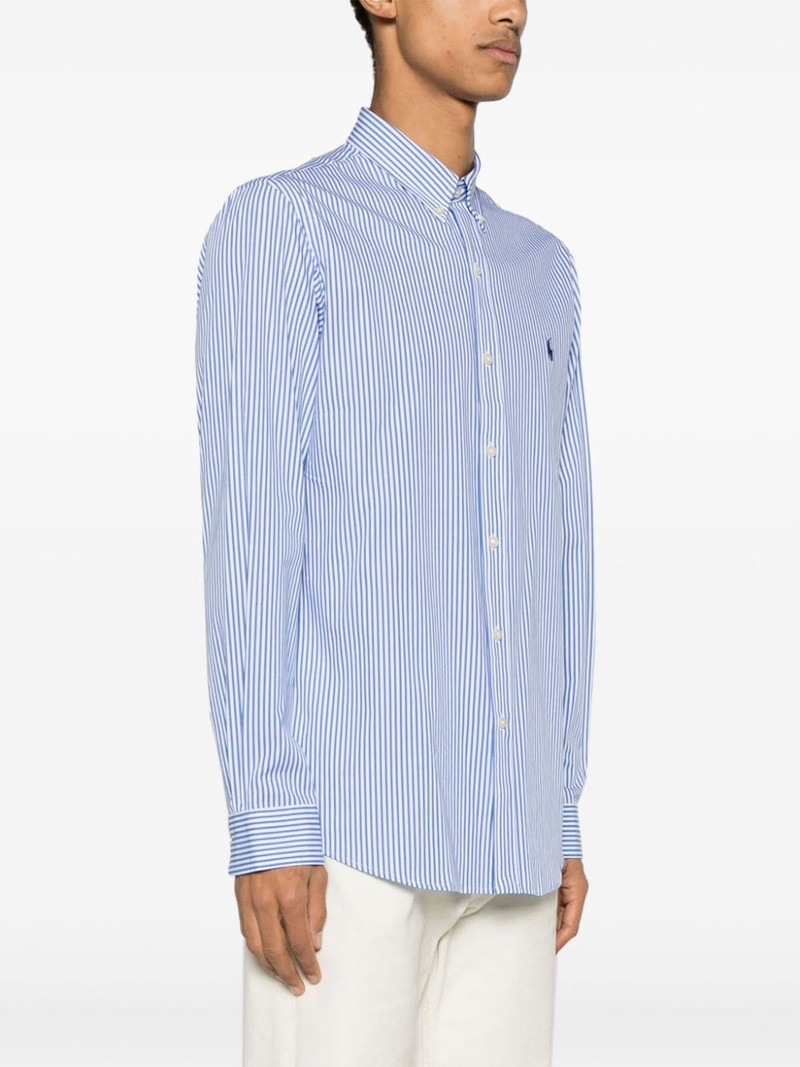 embroidered-logo striped shirt 3