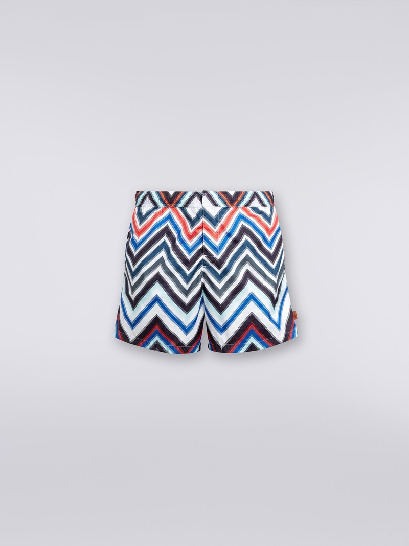 Swimming trunks in nylon with large gradated zigzag - 1