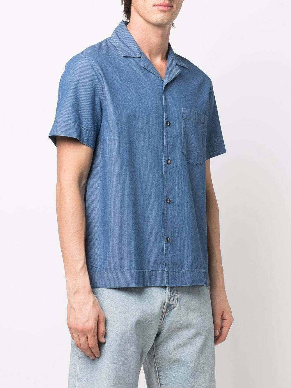 short-sleeve denim shirt - 3