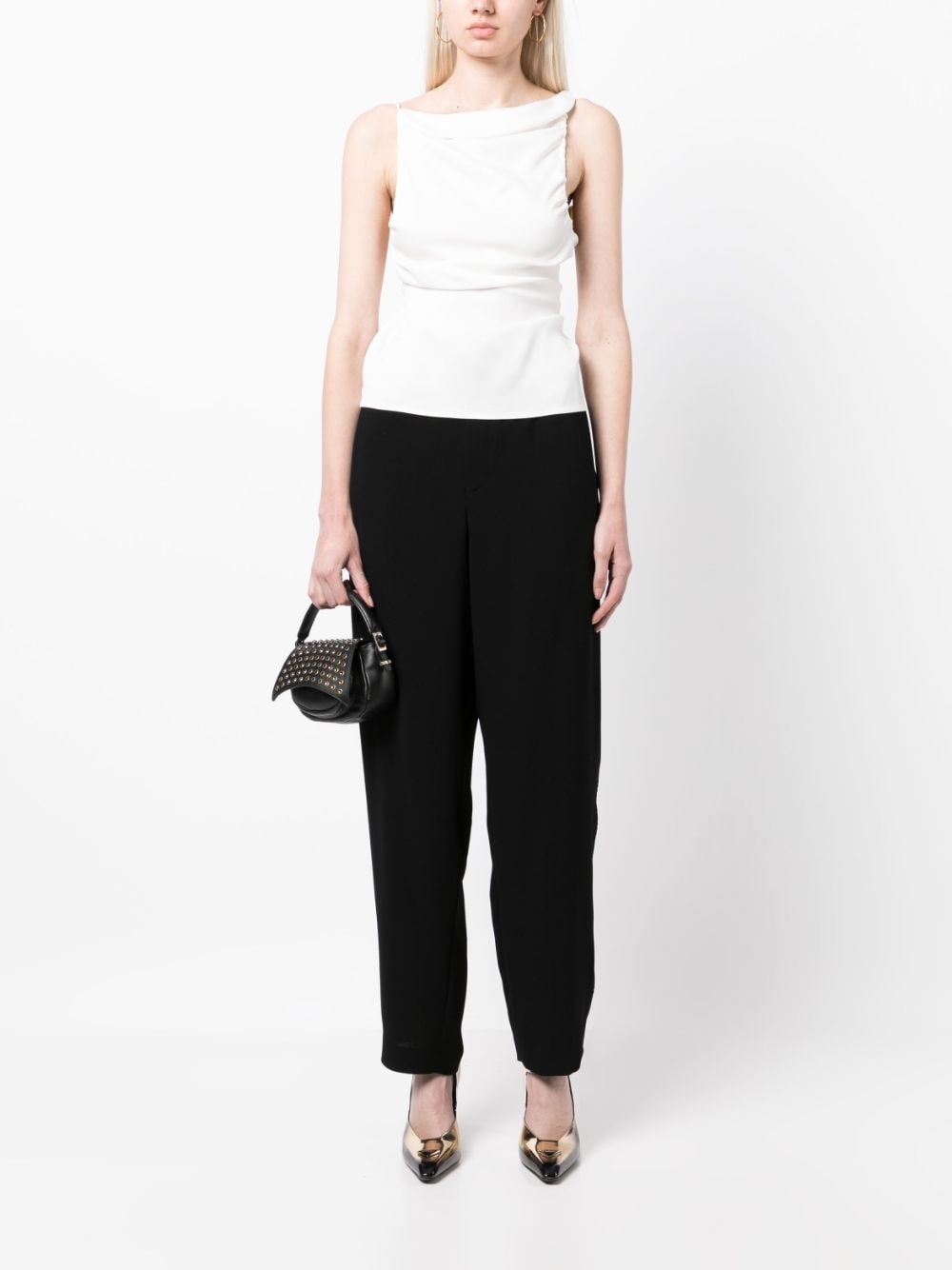 drawstring-waist straight-leg trousers - 2