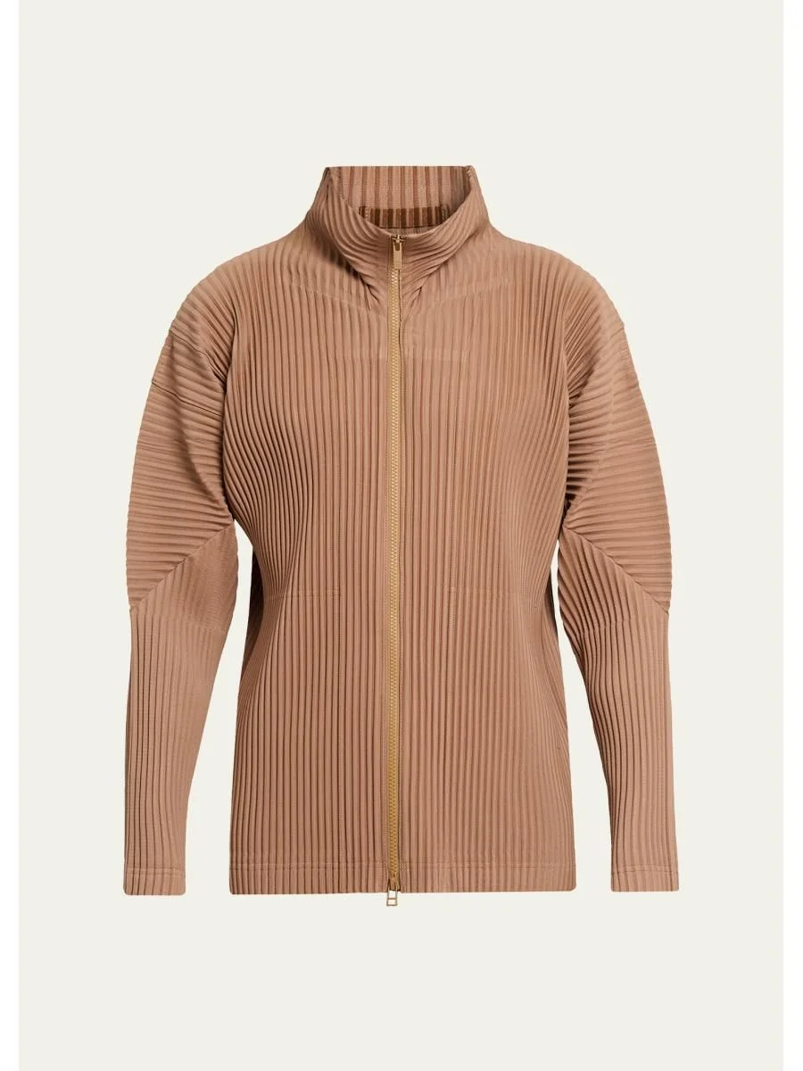 Men's Pleated Full-Zip Jacket - 1