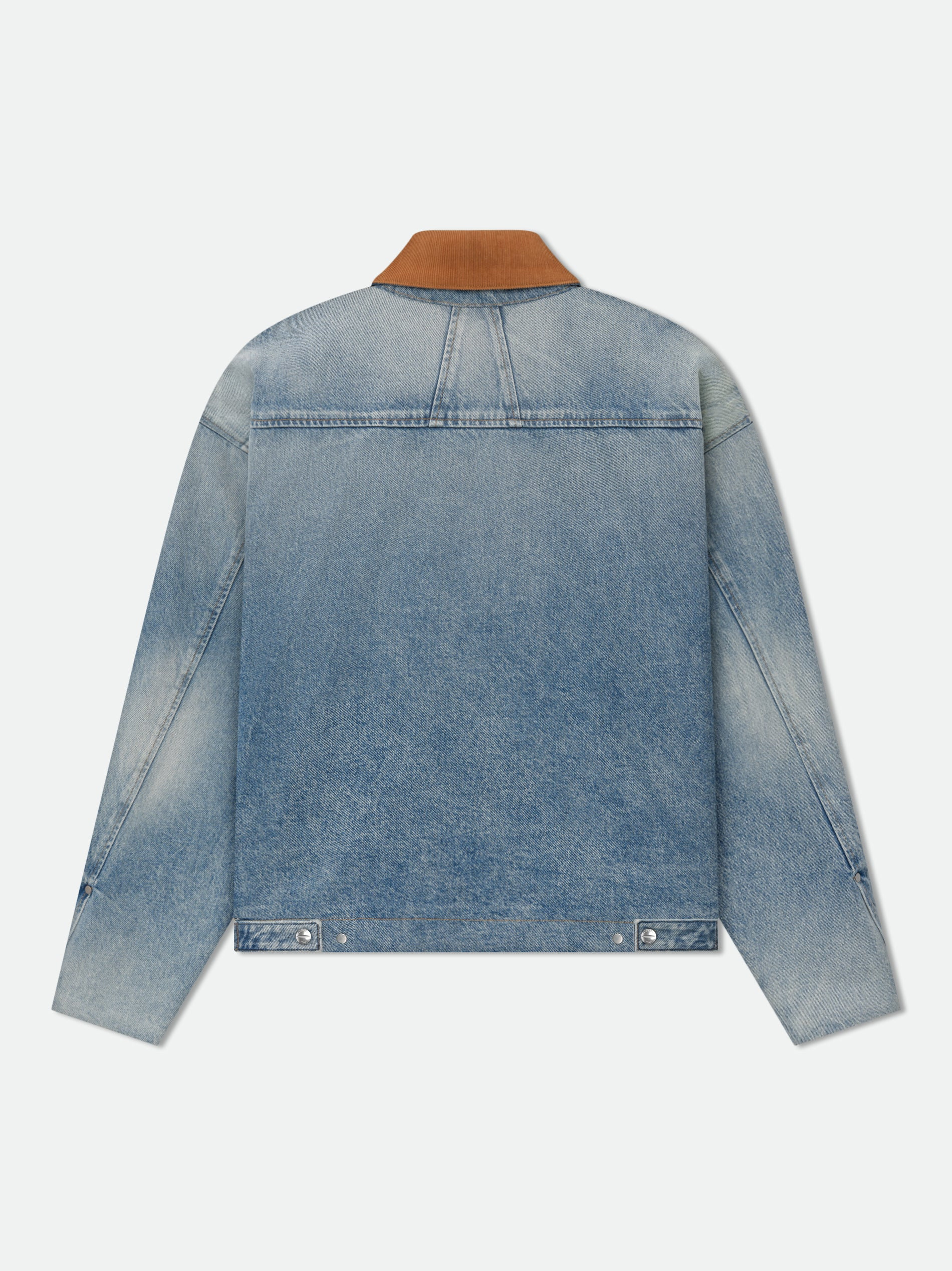 DENIM LOGO CORD COLLAR WORK JACKET - 3