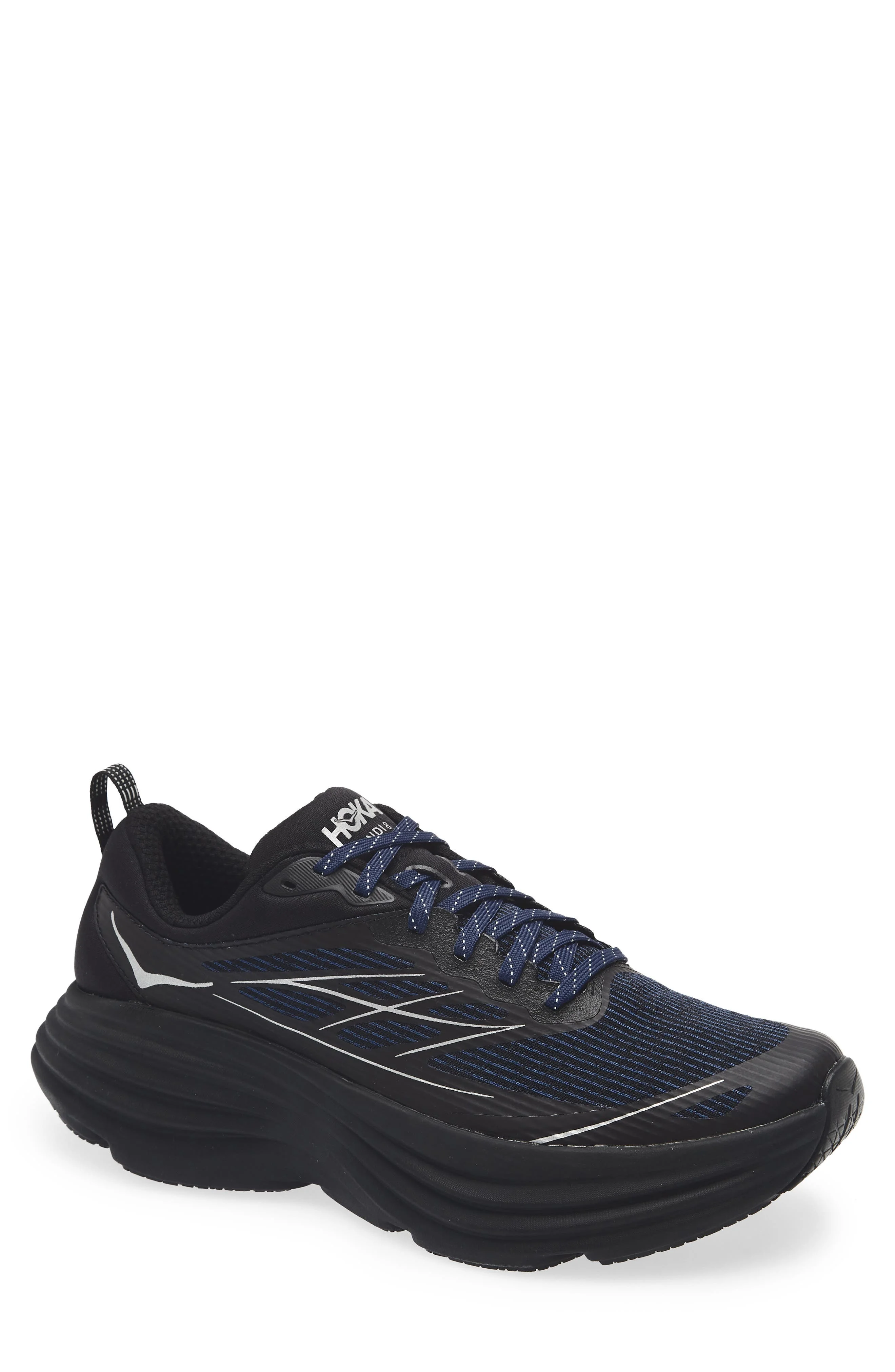HOKA Bondi 8 Caged Sneaker in Midnight Blue /Black at Nordstrom - 1