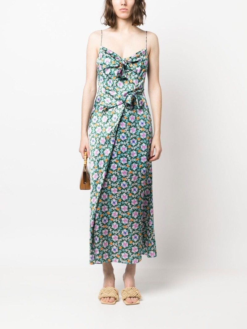 SALONI floral-print silk midi dress outlook
