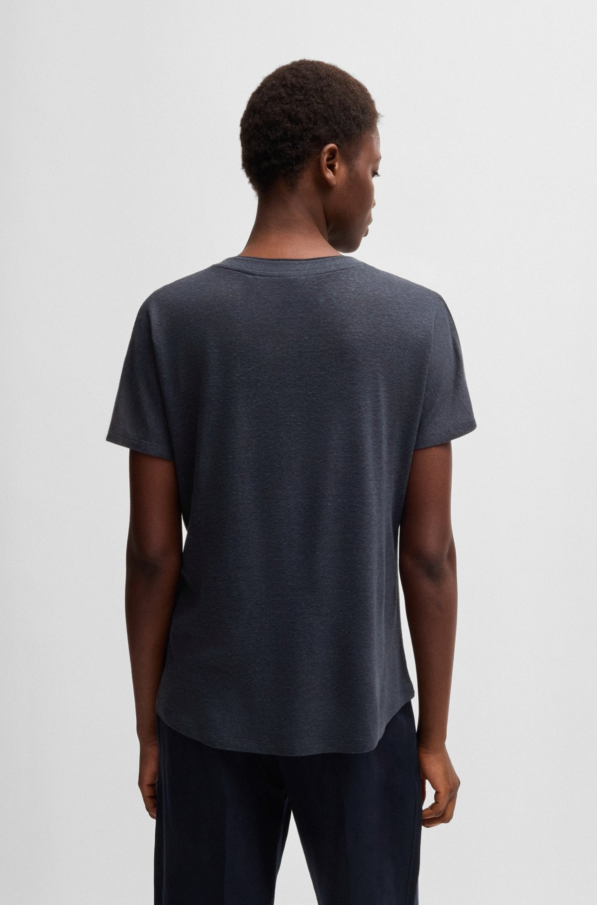 V-NECK T-SHIRT WITH DOUBLE B MONOGRAM - 4