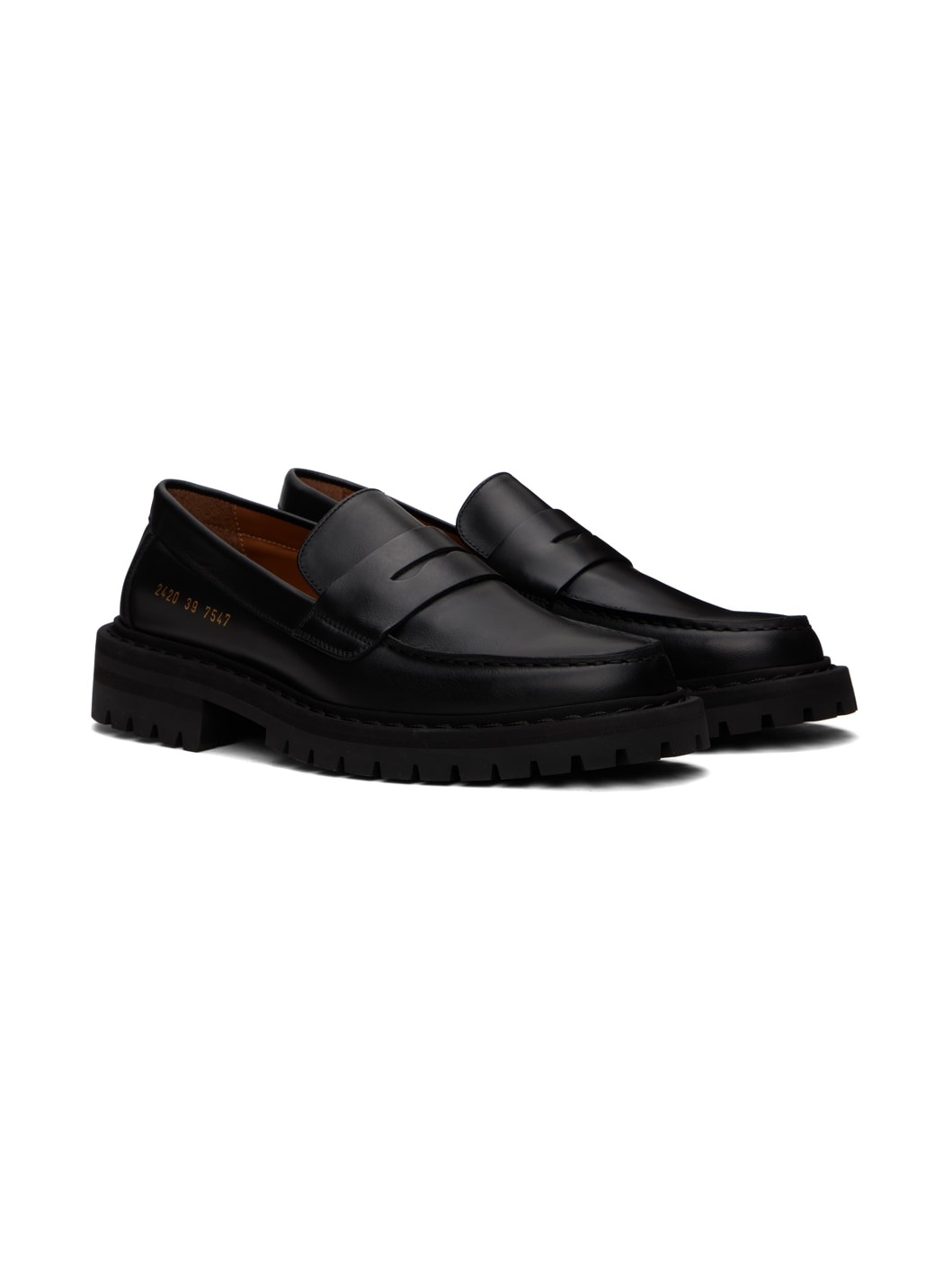 Black Chunk Sole Loafers - 4