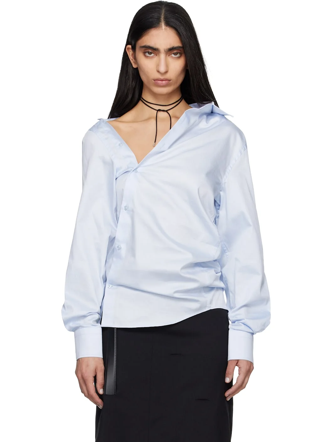 Blue Asymmetric Shirt - 1