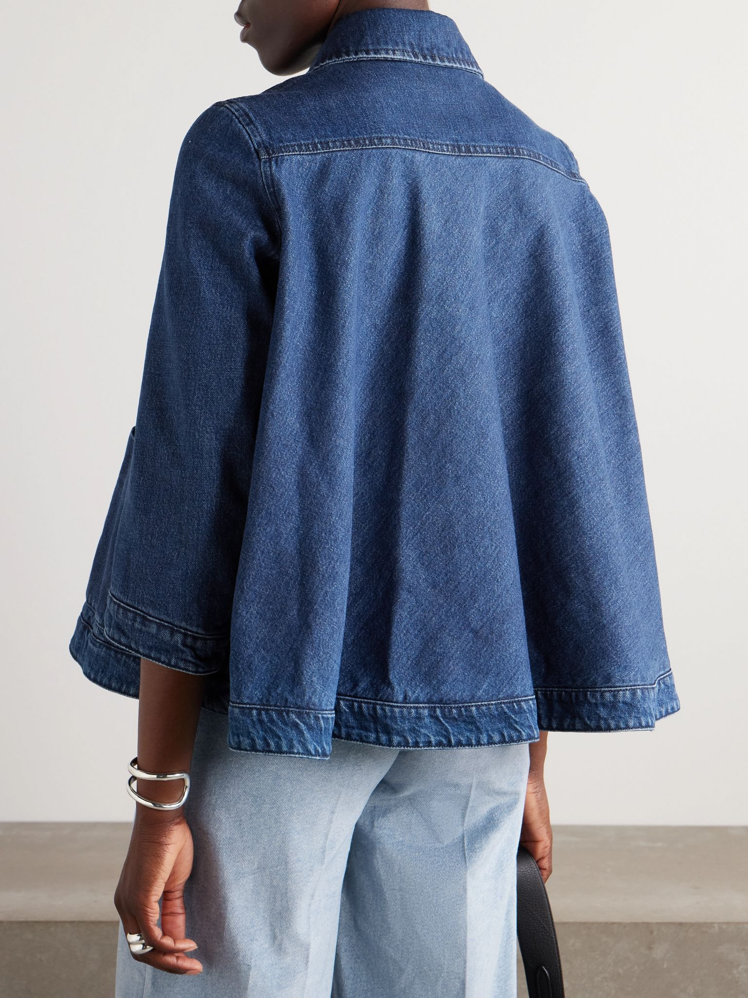 Hayden double-breasted denim jacket Mid denim - 3