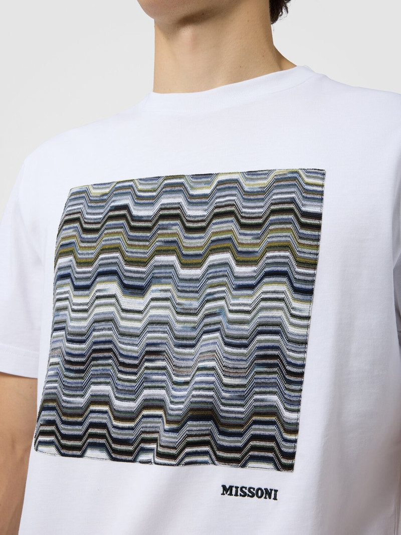 Crew-neck cotton t-shirt with snake pattern detailing 5