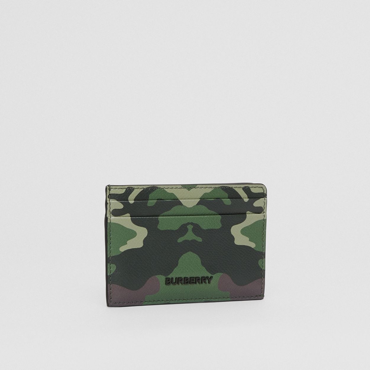 Camouflage Print Leather Card Case - 4