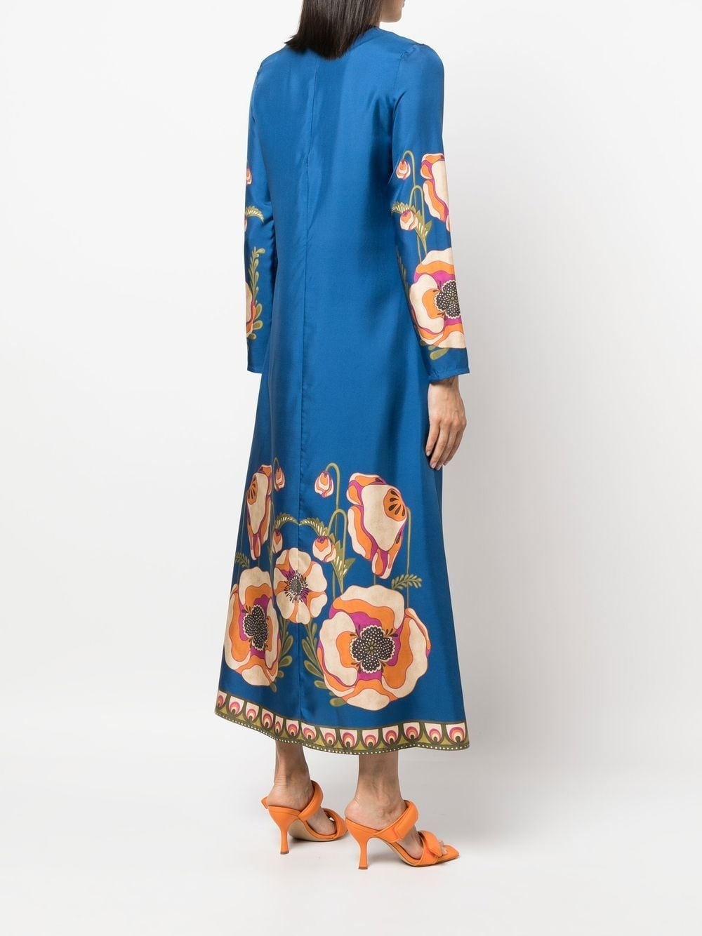 floral-print long-sleeved dress - 4