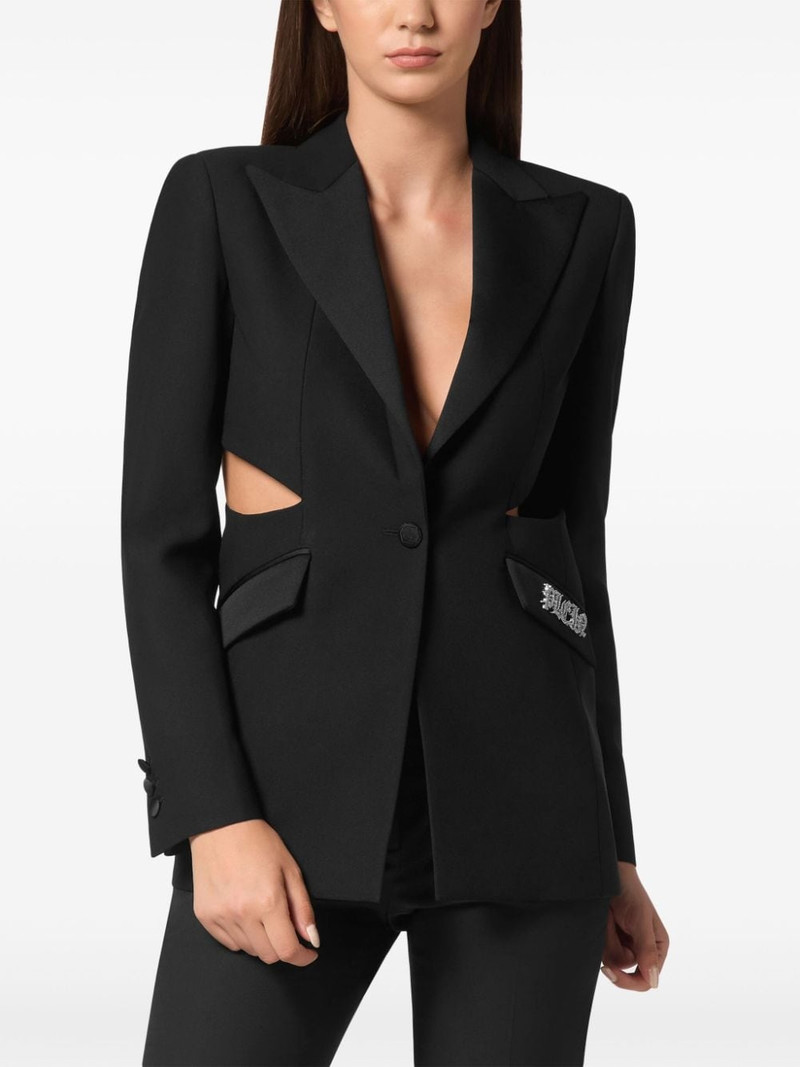 logo-plaque cut-out blazer 3