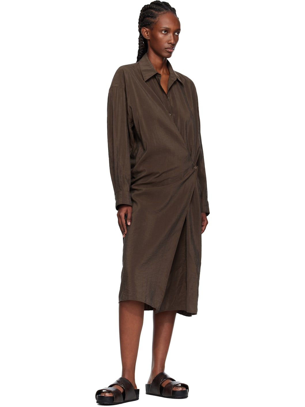 Brown Leather Sandals - 5
