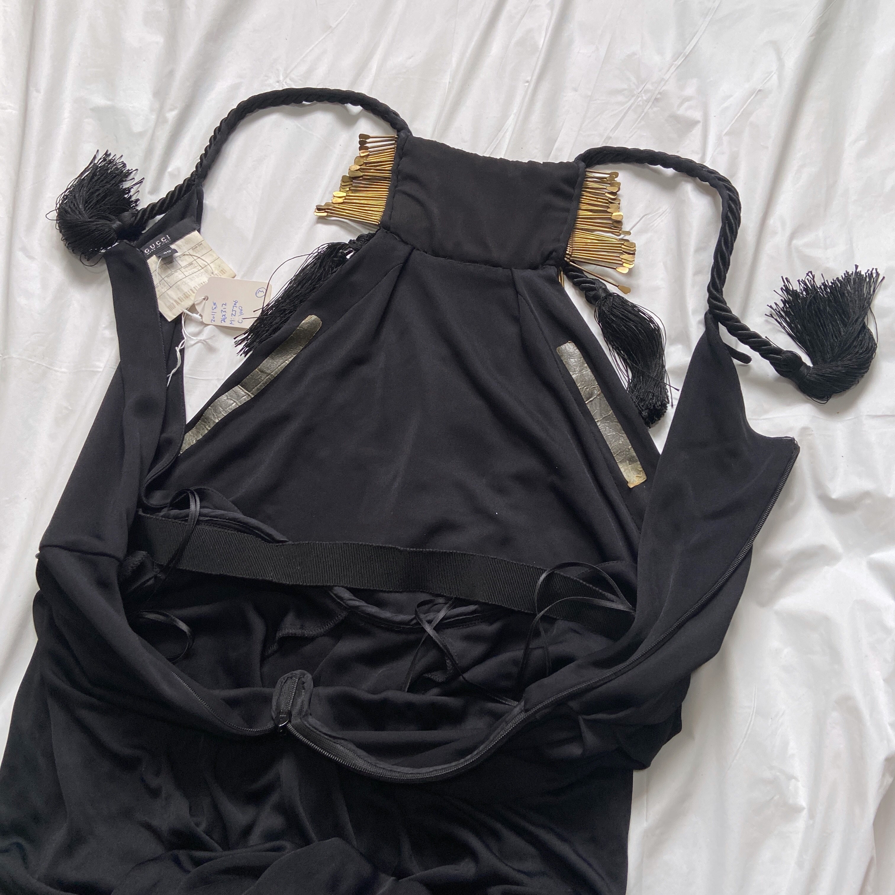 Gucci spring 2011 gold embossed black drop-crotch jumpsuit - 9