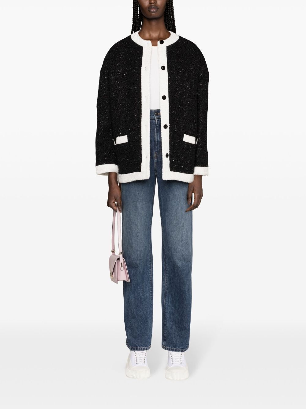caban sequinned tweed jacket - 2