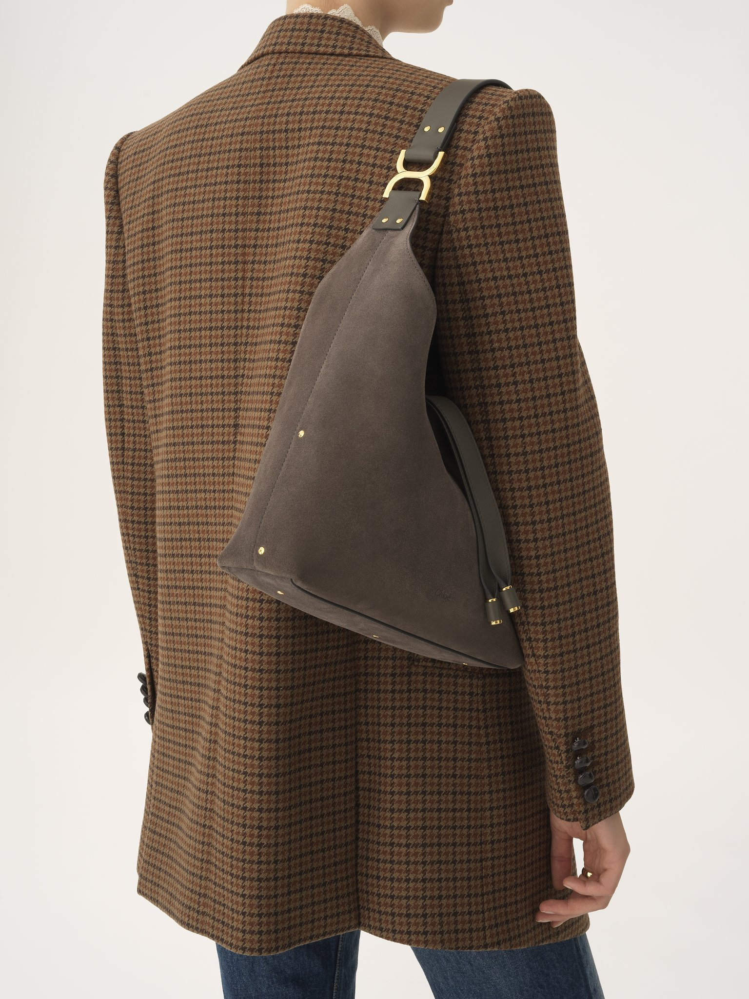 SMALL MARCIE HOBO BAG IN SUEDE LEATHER - 2